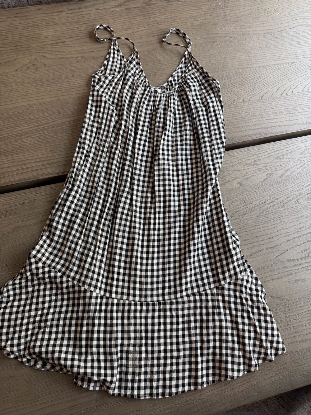 Velvet Black and White Gingham Spaghetti Strap Top